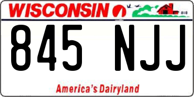 WI license plate 845NJJ