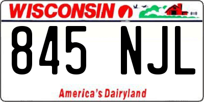 WI license plate 845NJL