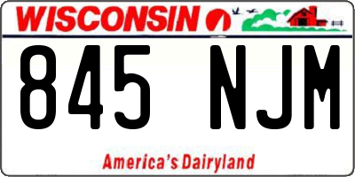 WI license plate 845NJM