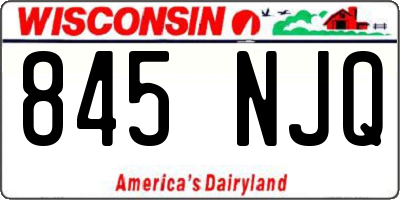 WI license plate 845NJQ