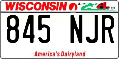 WI license plate 845NJR