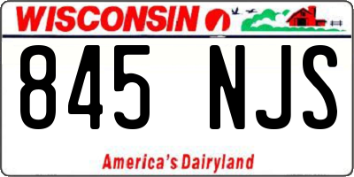 WI license plate 845NJS