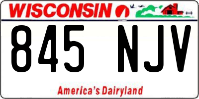 WI license plate 845NJV