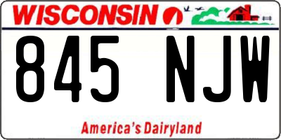 WI license plate 845NJW
