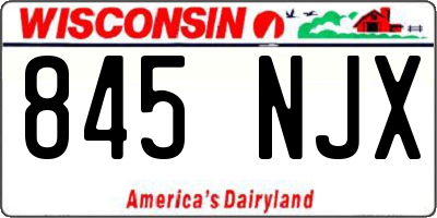 WI license plate 845NJX