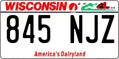 WI license plate 845NJZ