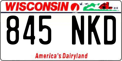 WI license plate 845NKD