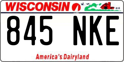 WI license plate 845NKE