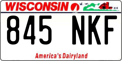 WI license plate 845NKF