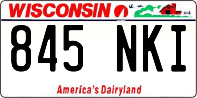 WI license plate 845NKI
