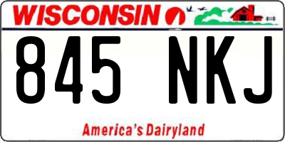 WI license plate 845NKJ