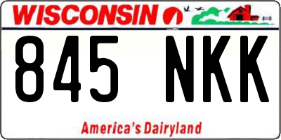 WI license plate 845NKK