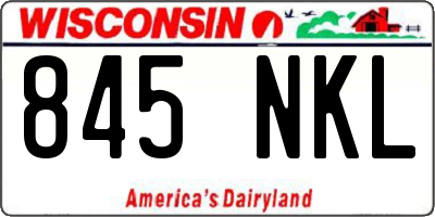 WI license plate 845NKL