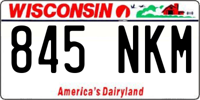 WI license plate 845NKM
