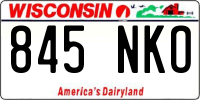 WI license plate 845NKO