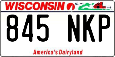 WI license plate 845NKP