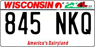 WI license plate 845NKQ