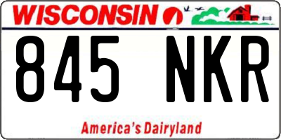 WI license plate 845NKR