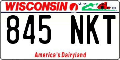 WI license plate 845NKT