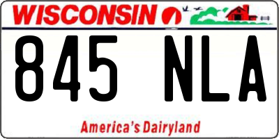 WI license plate 845NLA