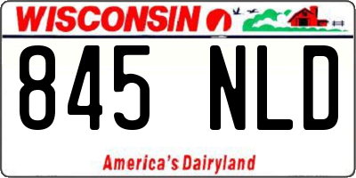 WI license plate 845NLD