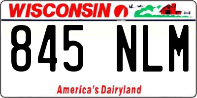 WI license plate 845NLM