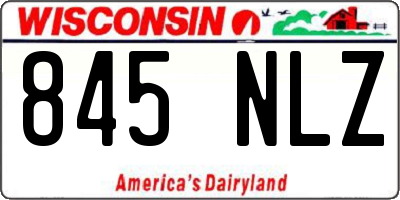WI license plate 845NLZ
