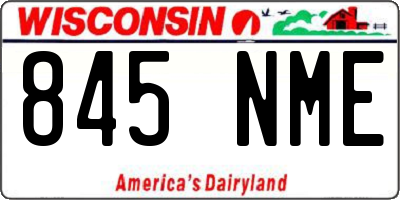 WI license plate 845NME