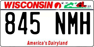 WI license plate 845NMH