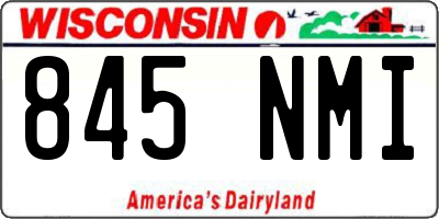 WI license plate 845NMI