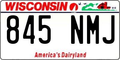WI license plate 845NMJ