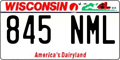WI license plate 845NML