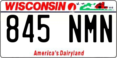 WI license plate 845NMN