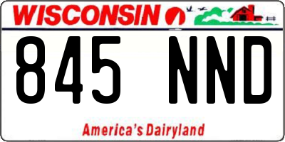 WI license plate 845NND