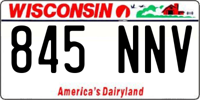 WI license plate 845NNV