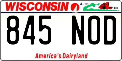 WI license plate 845NOD