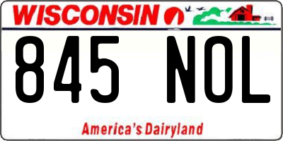 WI license plate 845NOL