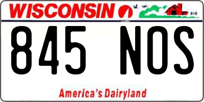 WI license plate 845NOS