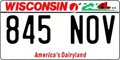WI license plate 845NOV