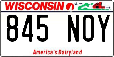 WI license plate 845NOY