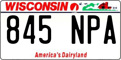 WI license plate 845NPA