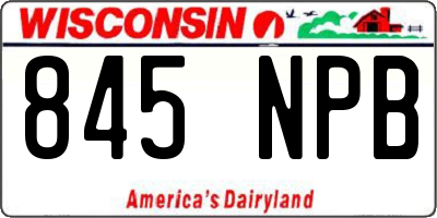 WI license plate 845NPB