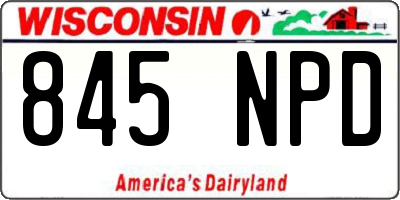 WI license plate 845NPD