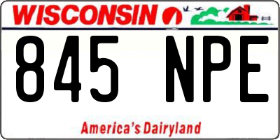 WI license plate 845NPE
