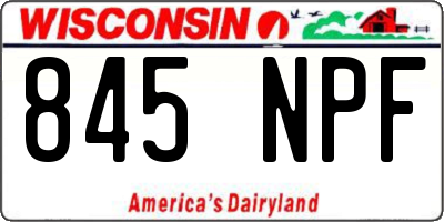 WI license plate 845NPF