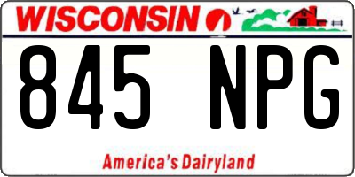 WI license plate 845NPG