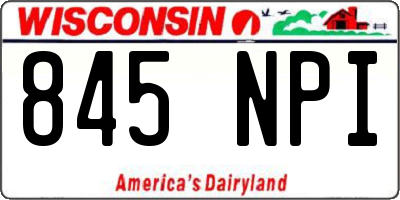 WI license plate 845NPI