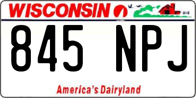 WI license plate 845NPJ