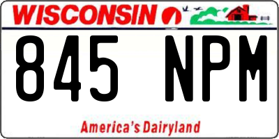 WI license plate 845NPM