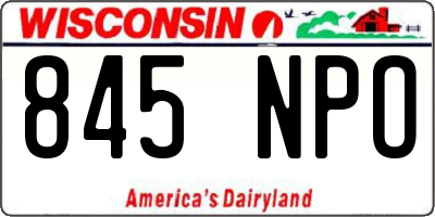 WI license plate 845NPO